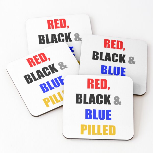 Item preview, RED, BLACK & BLUE PILLED designed and sold by DMcK Designs.