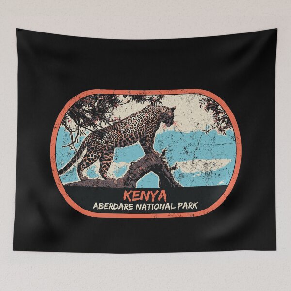 Item preview, Aberdare national park Kenya Africa vintage travel safari decal, african leopard designed and sold by Lemomo-zoo.
