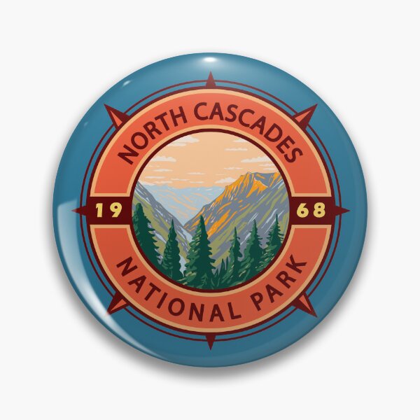 Item preview, North Cascades National Park Retro Compass Emblem designed and sold by KrisSidDesigns.