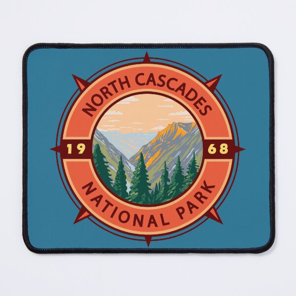 Item preview, North Cascades National Park Retro Compass Emblem designed and sold by KrisSidDesigns.