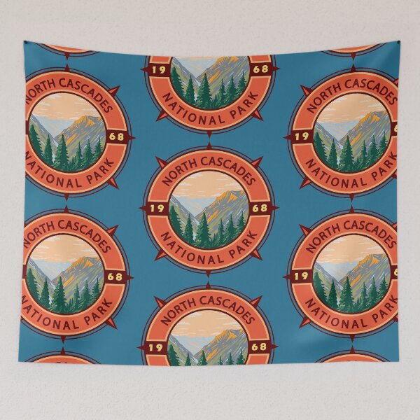 Item preview, North Cascades National Park Retro Compass Emblem designed and sold by KrisSidDesigns.