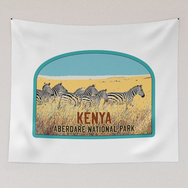Item preview, Aberdare national park Kenya Africa vintage travel safari decal, african zebras designed and sold by Lemomo-zoo.