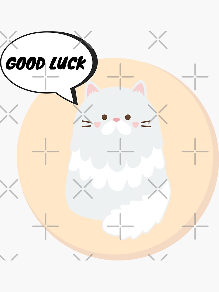 "Supportive Cat Good Luck Orange" Sticker for Sale by melieray7