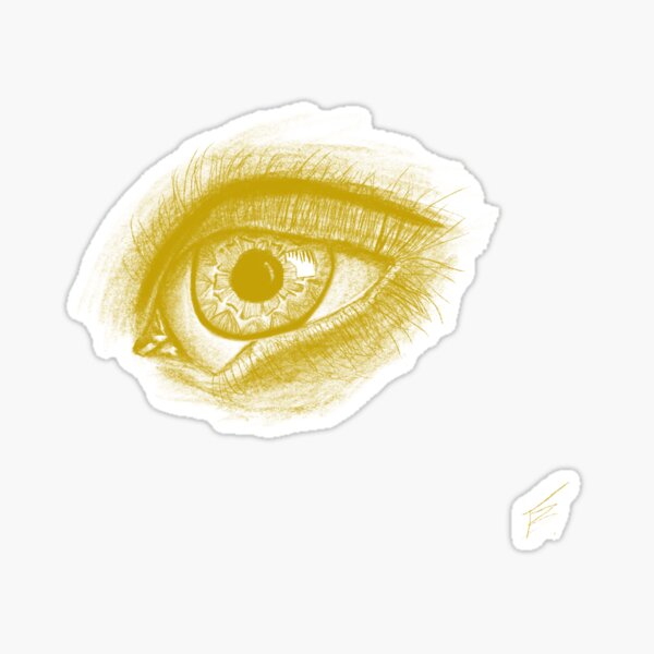 "Realistic Yellow Eye " Sticker for Sale by Yumikit Redbubble