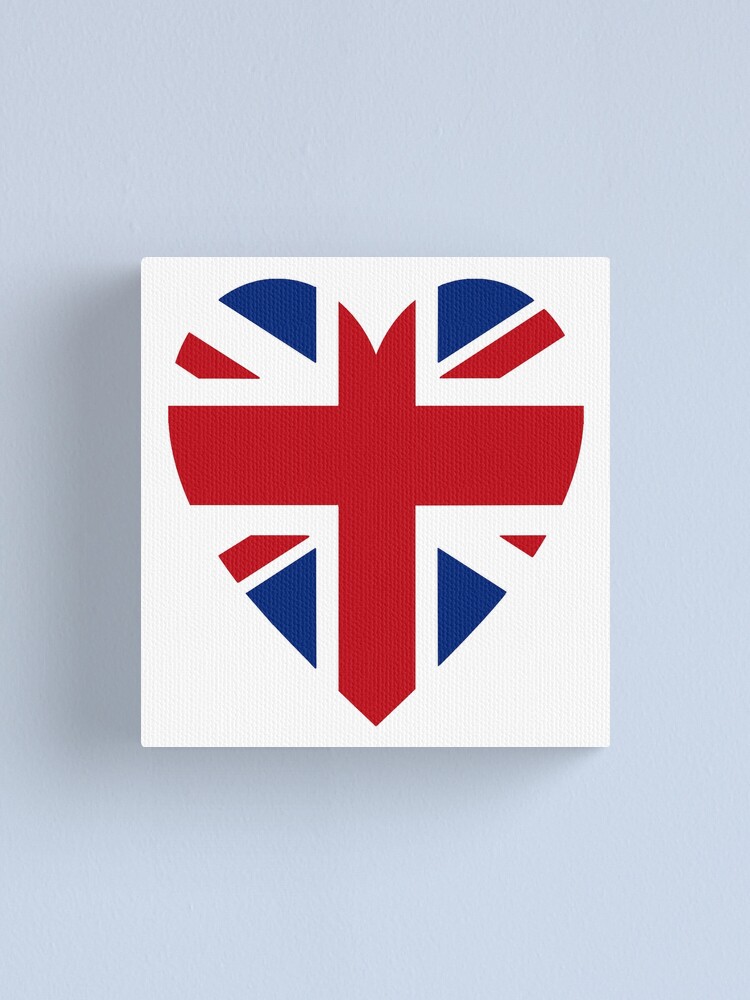 Britisch Union Jack Herz Britische Flagge Grossbritannien Grossbritannien Schlicht Und Einfach Leinwanddruck Von Tomsredbubble Redbubble
