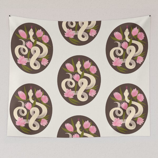 Item preview, Snake and flowers designed and sold by Theresa Ahlman.