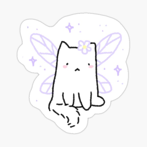 purple fairy cat sticker Sticker