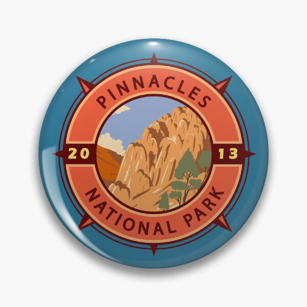 Item preview, Pinnacles National Park Retro Compass Emblem designed and sold by KrisSidDesigns.