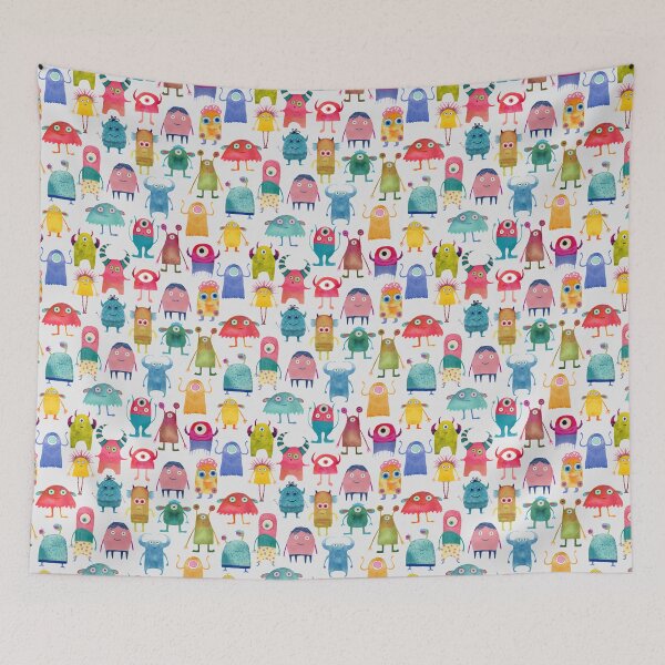 Item preview, Friendly Monsters - Monsters in White designed and sold by TheMirwoForest.