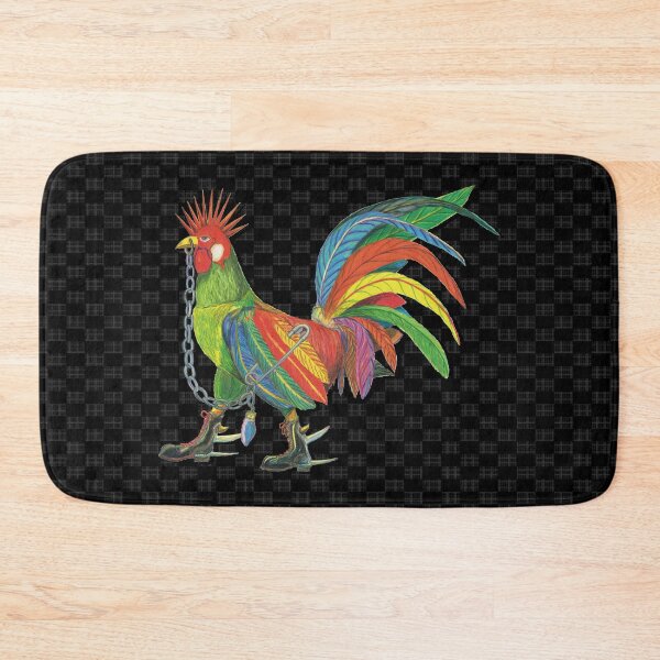Artikelvorschau, Punky Rooster Basic on Black Checkered Dark entworfen und verkauft von AJLeibengeist.