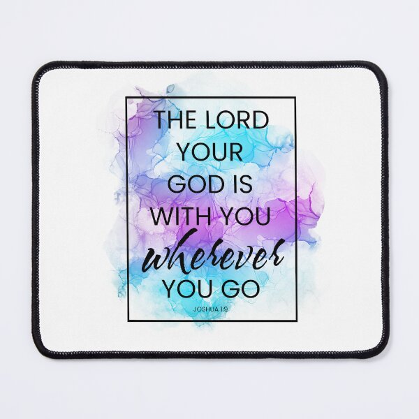 Item preview, Christian God Is With You Aqua Blue and Purple Alcohol Ink Bible Verse designed and sold by StephanieWard.