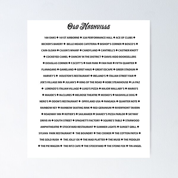 Item preview, Old Nashville designed and sold by BluebirdGraphic.