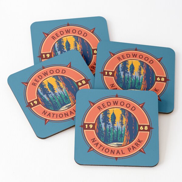 Item preview, Redwood National Park Retro Compass Emblem designed and sold by KrisSidDesigns.