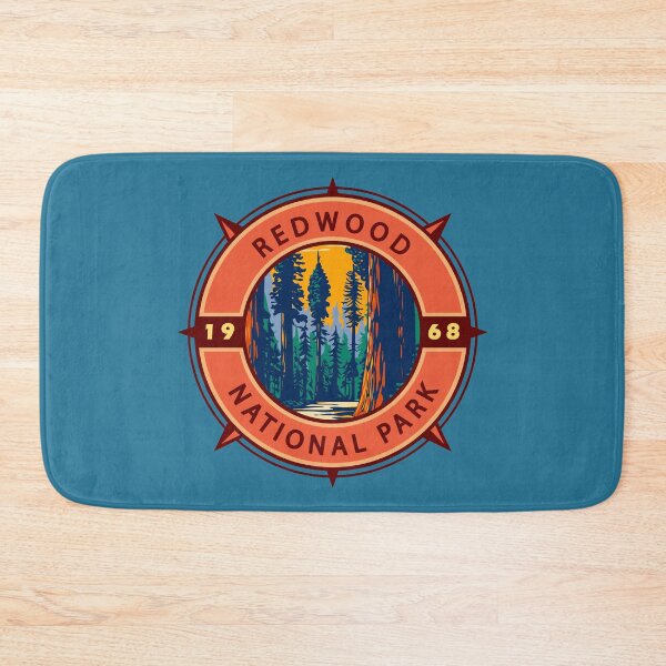 Item preview, Redwood National Park Retro Compass Emblem designed and sold by KrisSidDesigns.