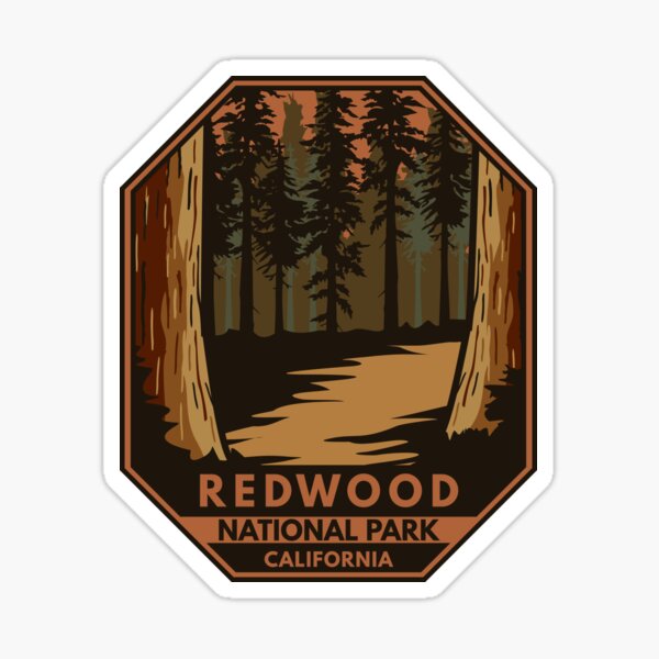 Item preview, Redwood National Park Minimal Retro Emblem designed and sold by KrisSidDesigns.