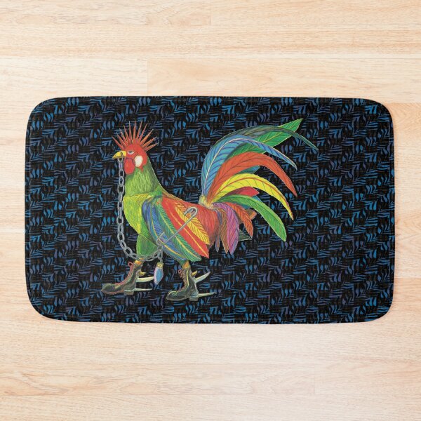 Artikelvorschau, Punky Rooster Basic on Black Blue Checkered entworfen und verkauft von AJLeibengeist.