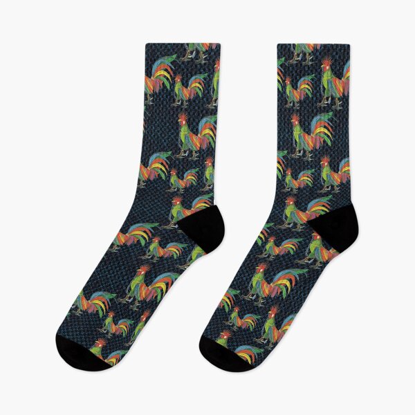 Artikelvorschau, Punky Rooster Basic on Black Blue Checkered entworfen und verkauft von AJLeibengeist.