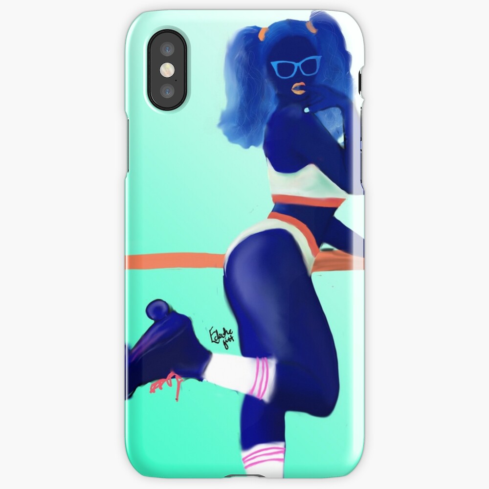 Neon babe - aqua iPhone Case & Cover