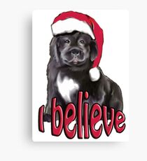Christmas Newfy Puppy Canvas Print