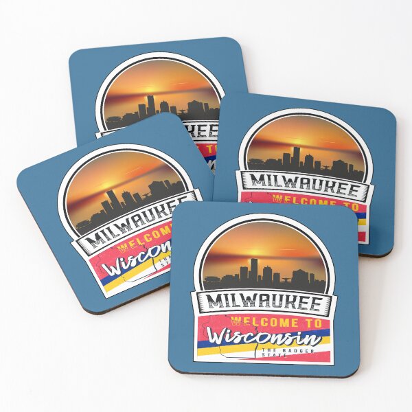 Item preview, Milwaukee, Welcome to Wisconsin, The Badger State | Wisconsin State and Cities Series -3 designed and sold by WorldStateArt.