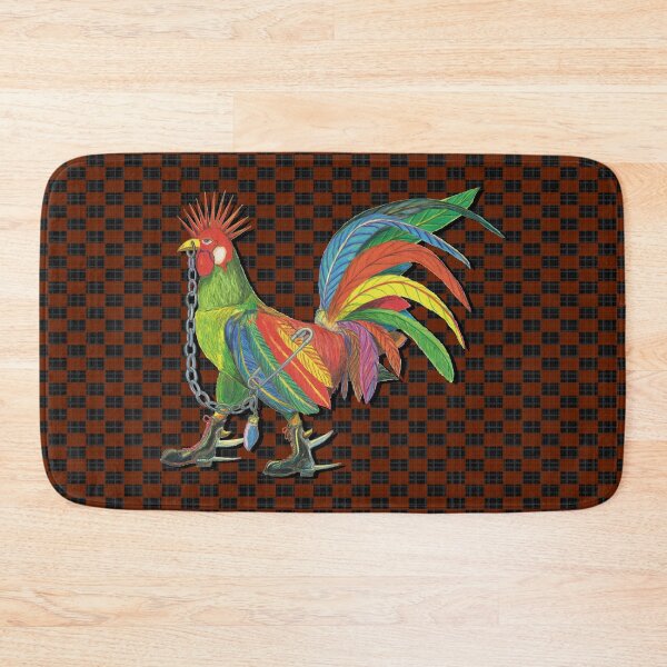 Artikelvorschau, Punky Rooster Basic on Brown Checkered Black Dark entworfen und verkauft von AJLeibengeist.