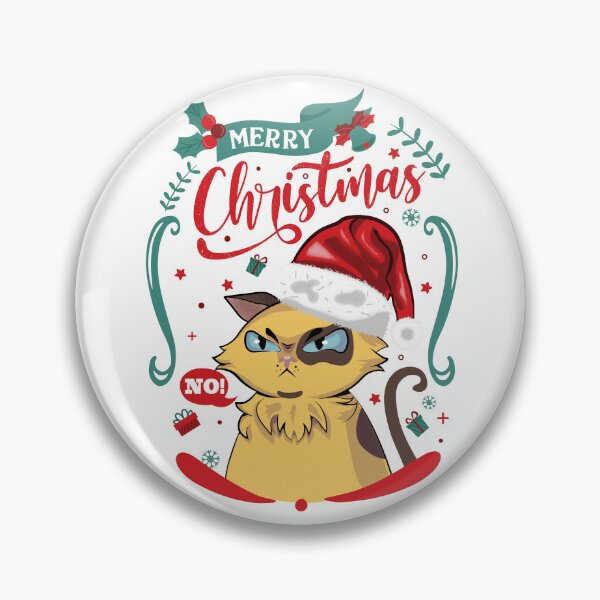 Item preview, merry christmas angry cat designed and sold by samuzai.