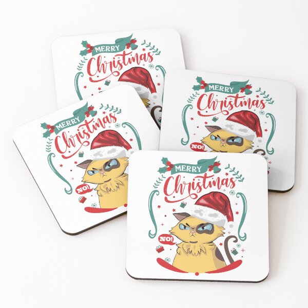 Item preview, merry christmas angry cat designed and sold by samuzai.