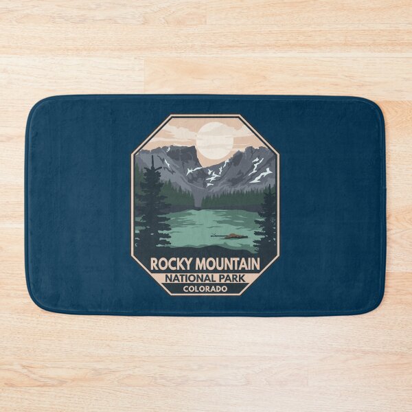 Artikelvorschau, Minimales Retro-Emblem des Rocky Mountain Nationalparks entworfen und verkauft von KrisSidDesigns.