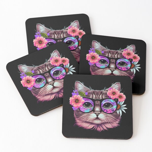 Item preview, Bloomcore Petalcore Flowers around a Smart Cat Wearing Glasses  designed and sold by Silly Dad Shirts.