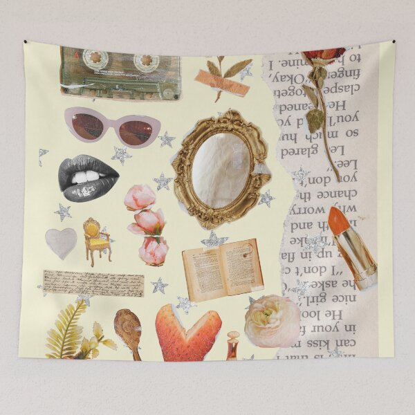 Item preview, Vintage Old Money Aesthetic Collage Print designed and sold by Femme Pastel Collective.