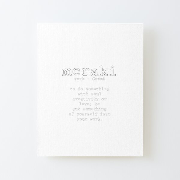 Meraki Watercolor design map quote definiton Wood Print by Vivid