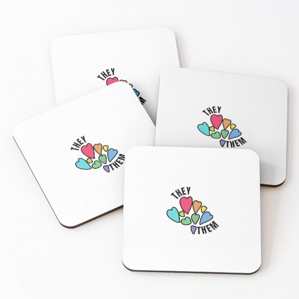 Item preview, they/them - rainbow hearts designed and sold by snail-galaxy.
