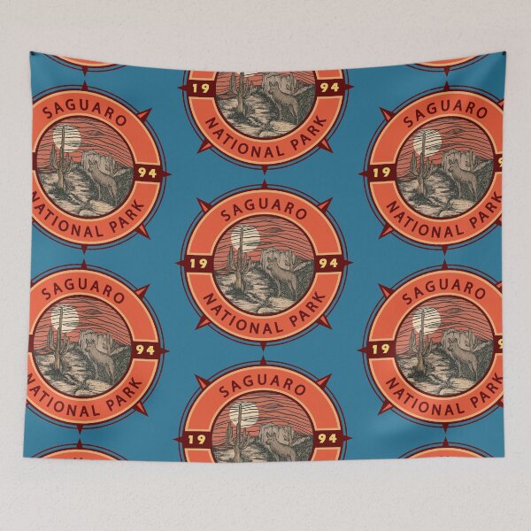 Item preview, Saguaro National Park Coyote Retro Compass Emblem designed and sold by KrisSidDesigns.