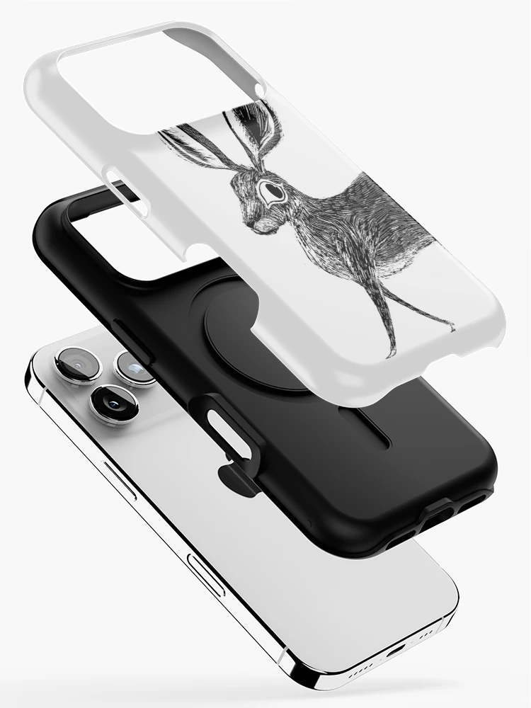Thumbnail 2 of 4, iPhone Case, Scratchboard Rabbit designed and sold by Auburn Kelton.