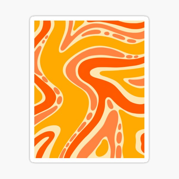 Salamander-Orange, Papaya-Orange and Orange Abstract Design. Sticker