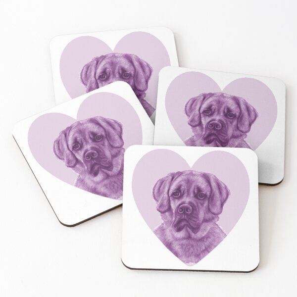 Item preview, Large red dog on a heart background - purple colorized version designed and sold by SylvieG18.