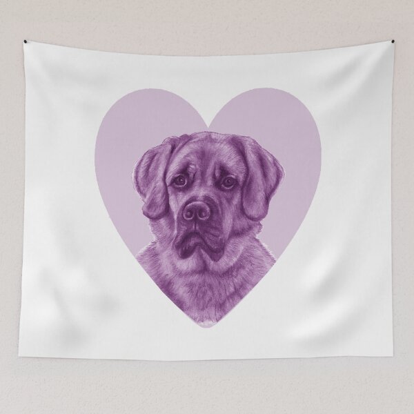 Item preview, Large red dog on a heart background - purple colorized version designed and sold by SylvieG18.