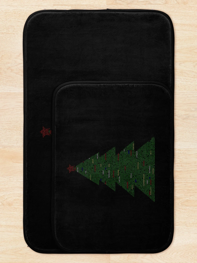 Thumbnail 5 of 6, Bath Mat, Christmas tree code, javascript code christmas. designed and sold by T-Look.