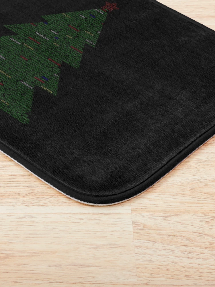 Thumbnail 3 of 6, Bath Mat, Christmas tree code, javascript code christmas. designed and sold by T-Look.