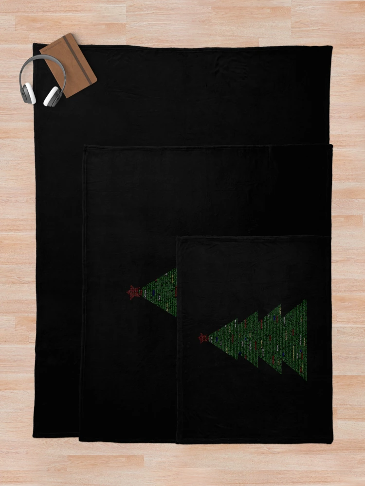 Thumbnail 5 of 6, Throw Blanket, Christmas tree code, javascript code christmas. designed and sold by T-Look.