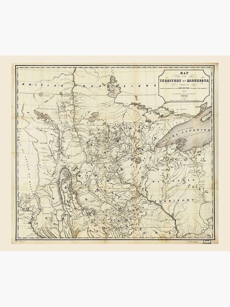 "Territory of Minnesota Map (1849)" Tapestry by allhistory  Redbubble