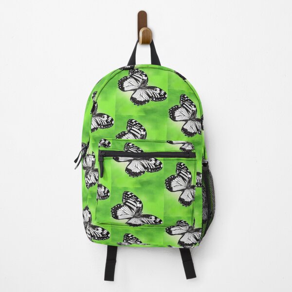 Item preview, Black and White Butterfly with Bright Neon Green Background designed and sold by deniselynnimage.