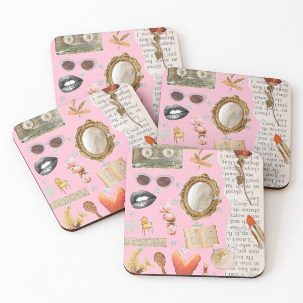 Item preview, Vintage Old Money Aesthetic Collage Print Barbie Pink designed and sold by Femme Pastel Collective.