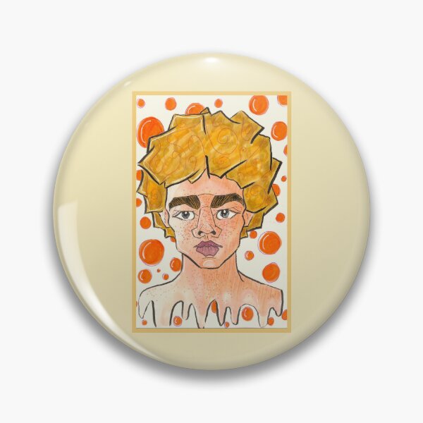 Item preview, Guy With Afro Hair Orange Bubbles designed and sold by Harold-Inks.