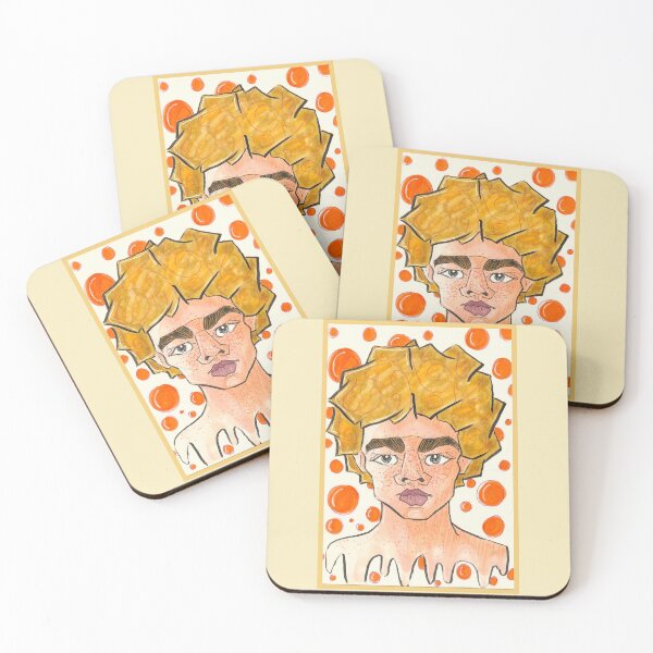 Item preview, Guy With Afro Hair Orange Bubbles designed and sold by Harold-Inks.