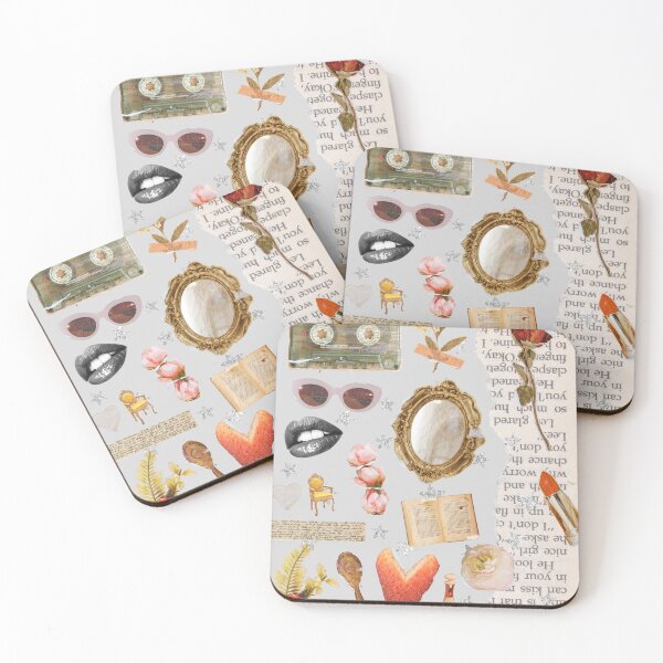Item preview, Vintage Old Money Aesthetic Collage Print Baby Grey designed and sold by Femme Pastel Collective.