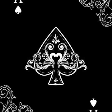 Ace of spades poker card on antique background detailed