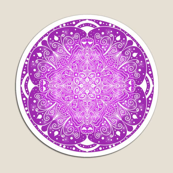 Artikelvorschau, Mandala lila weiß  entworfen und verkauft von magicmandy.