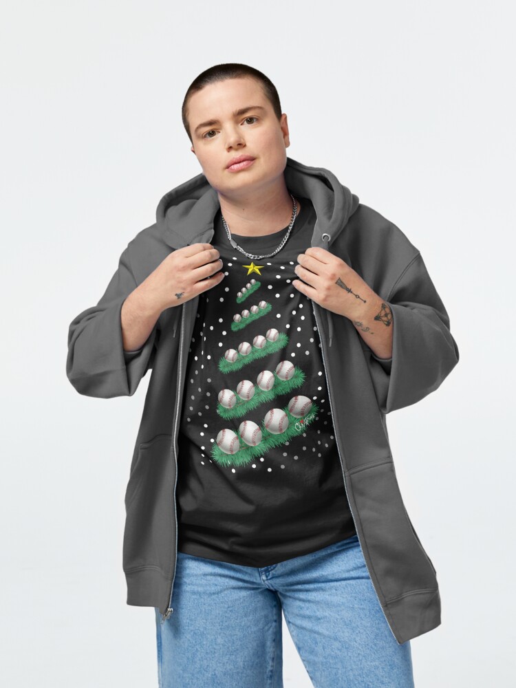 Discover Baseball Lover Xmas Tree Lights Santa Baseball Christmas Classic T-Shirt