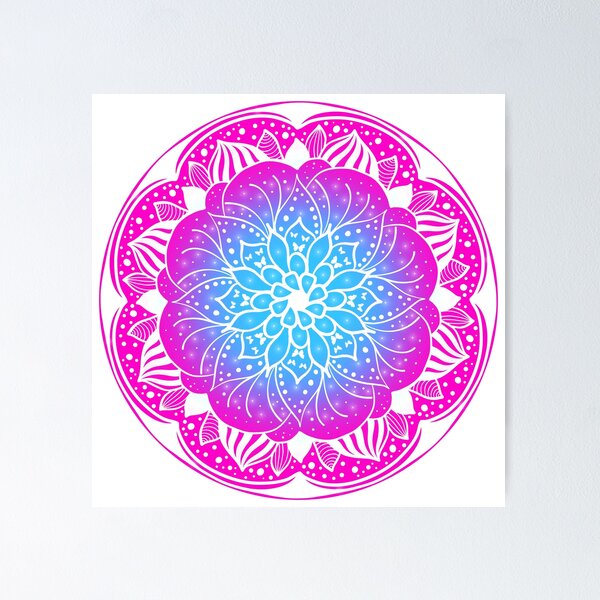 Artikelvorschau, Mandala pink blau weiß  entworfen und verkauft von magicmandy.
